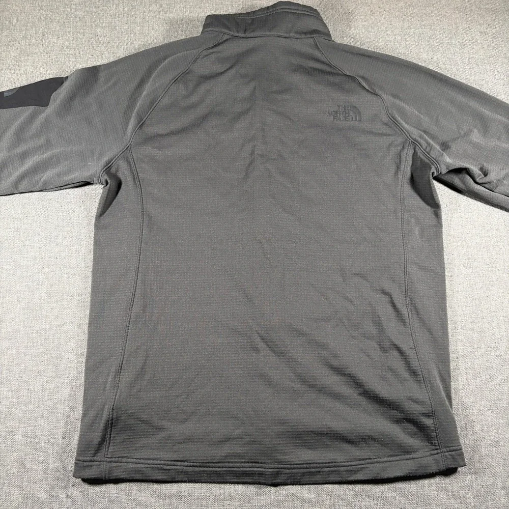 The North Face Fleece Jacket Mens Large Gray Full Zip Grid Tech Lightweight
